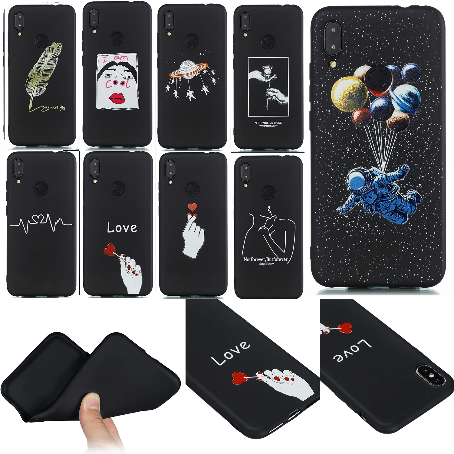 Painted Cases For iPhone XS Max XR X 8 Plus 7 6 6S 5 5S 55S SE Covers Slicone Black Matte Shell iphone |