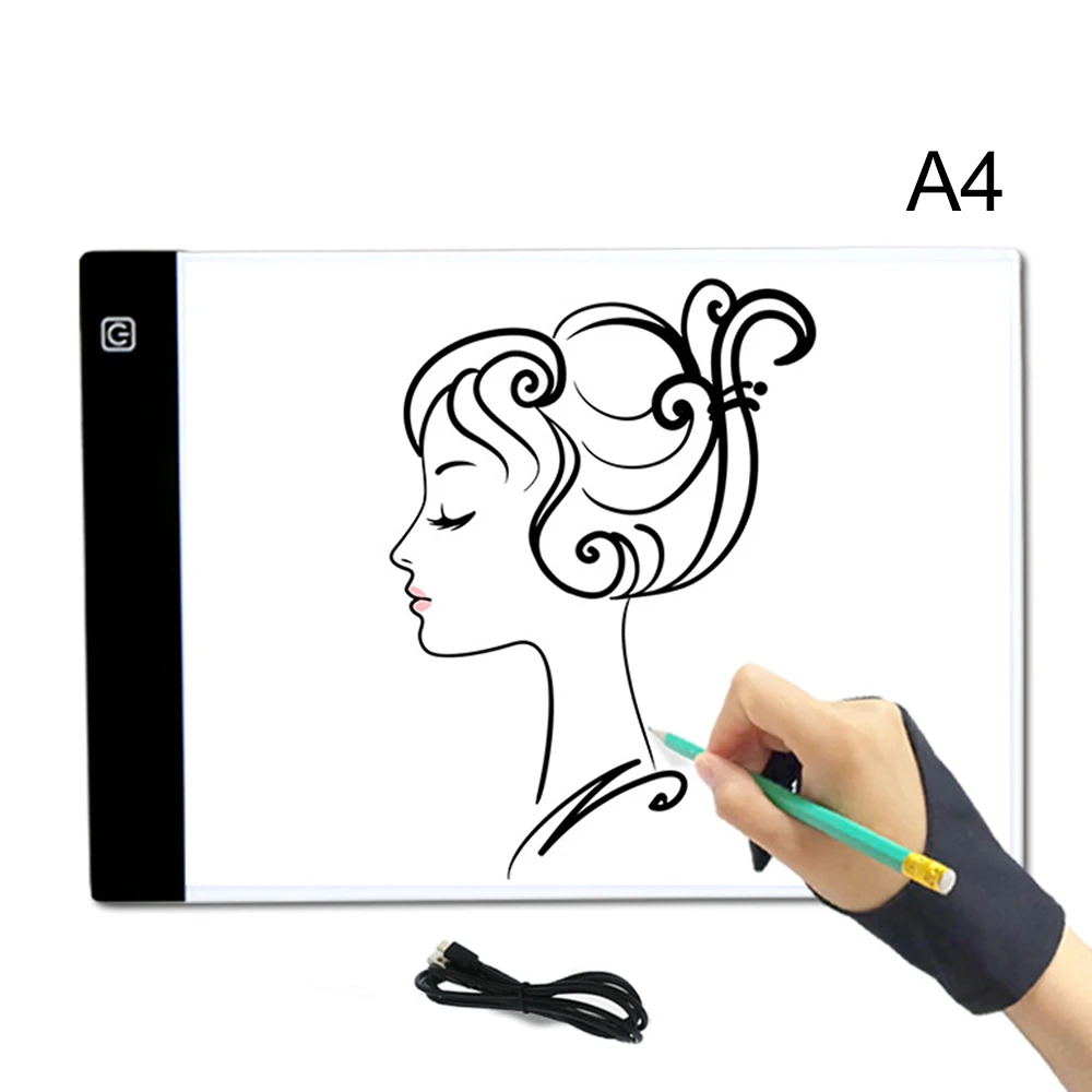 Цифровые планшеты 33,5*23,3 см A4 светодиодный тонкий графиком доска объявлений шаблон для рисования доска трехуровневая и лампа плавного света коробка