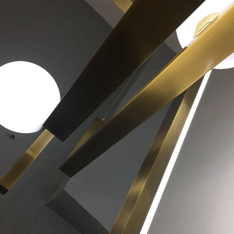 Современный светодиодный подвесной светильник медный корпус Стекло гостиная гостиничный зал подвесные светильники Спальня Hanglamp искусство атмосфера освещение