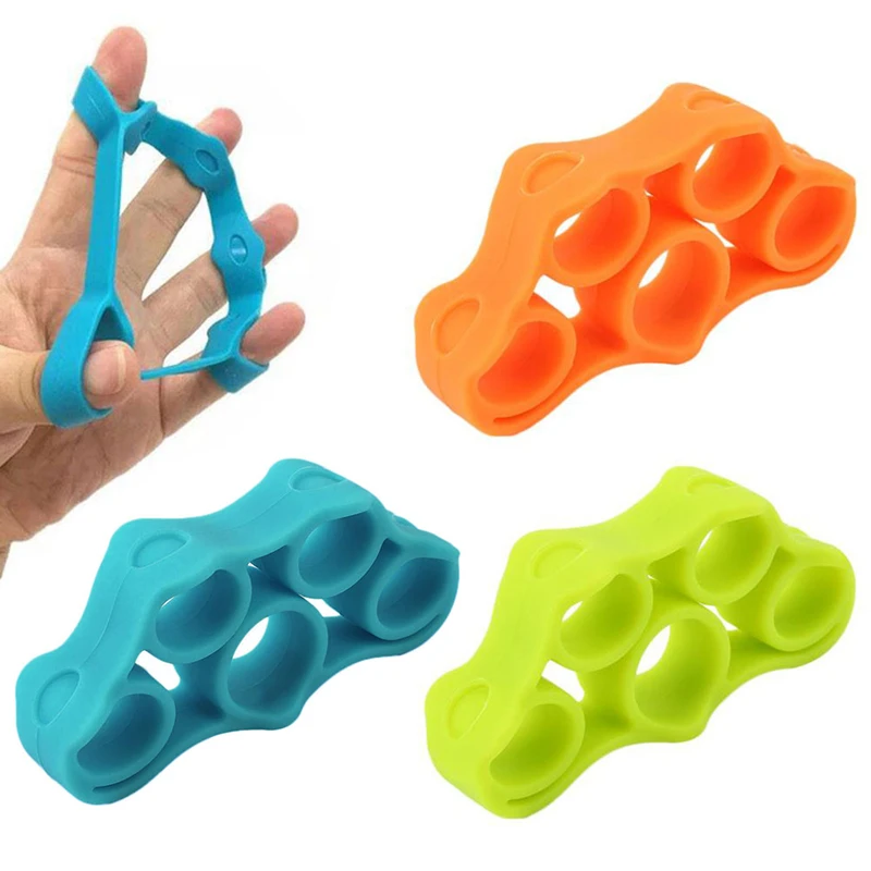 3 Pcs Silicone Finger Gripper Strength Trainer Resistance Band Hand