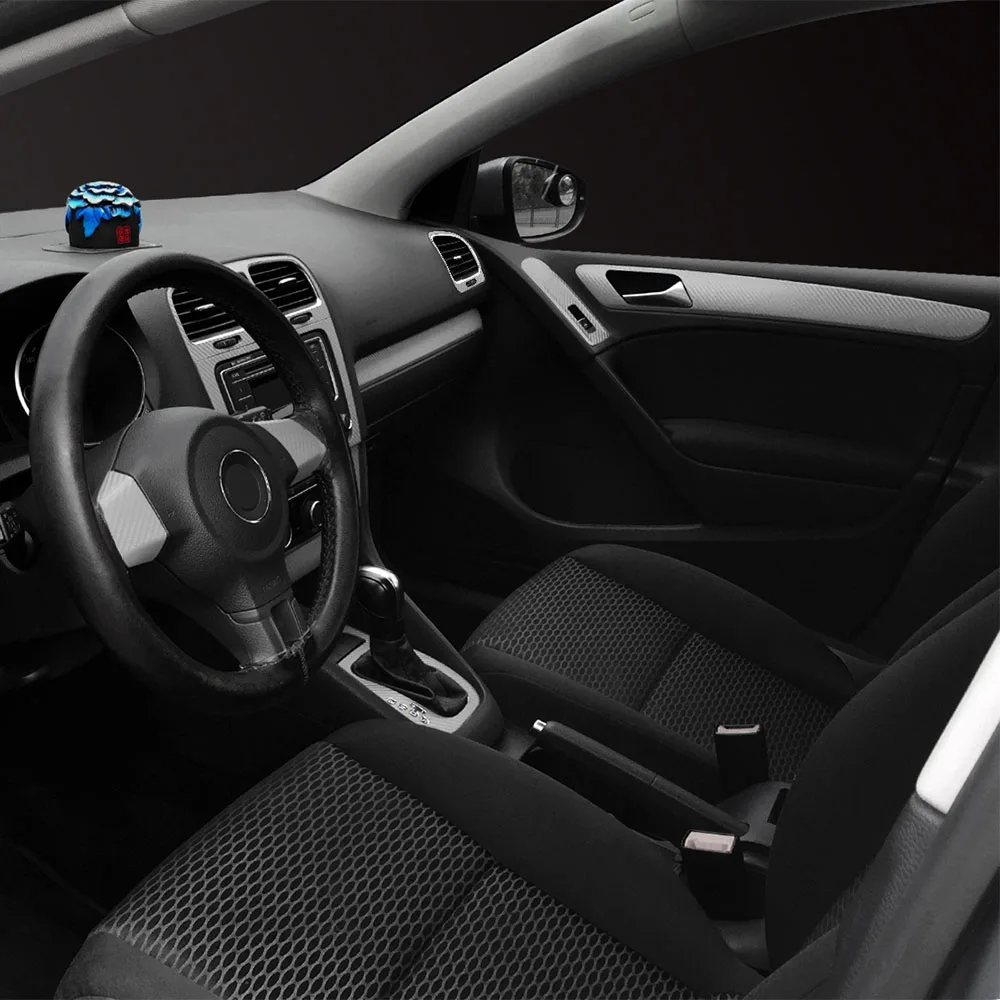 Для Volkswagen VW Golf 6 GTI MK6 внутренняя Центральная панель управления дверная ручка наклейки из углеродного волокна наклейки аксессуары для стайлинга автомобилей - Название цвета: carbon fiber silver