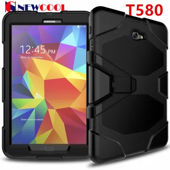 

Amor Heavy Duty case For Samsung Galaxy Tab A A6 10.1 2016 T585 T580 Tablet case GLF Soft Silicone +PC Back Cover Kickstand Case