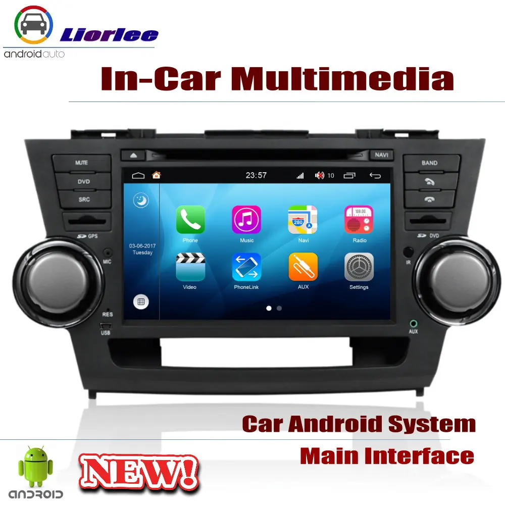 Clearance For Toyota Highlander 2007~2013 Car Android Player Radio DVD GPS Navigation Displayer System Audio Video In Dash Multimedia 1