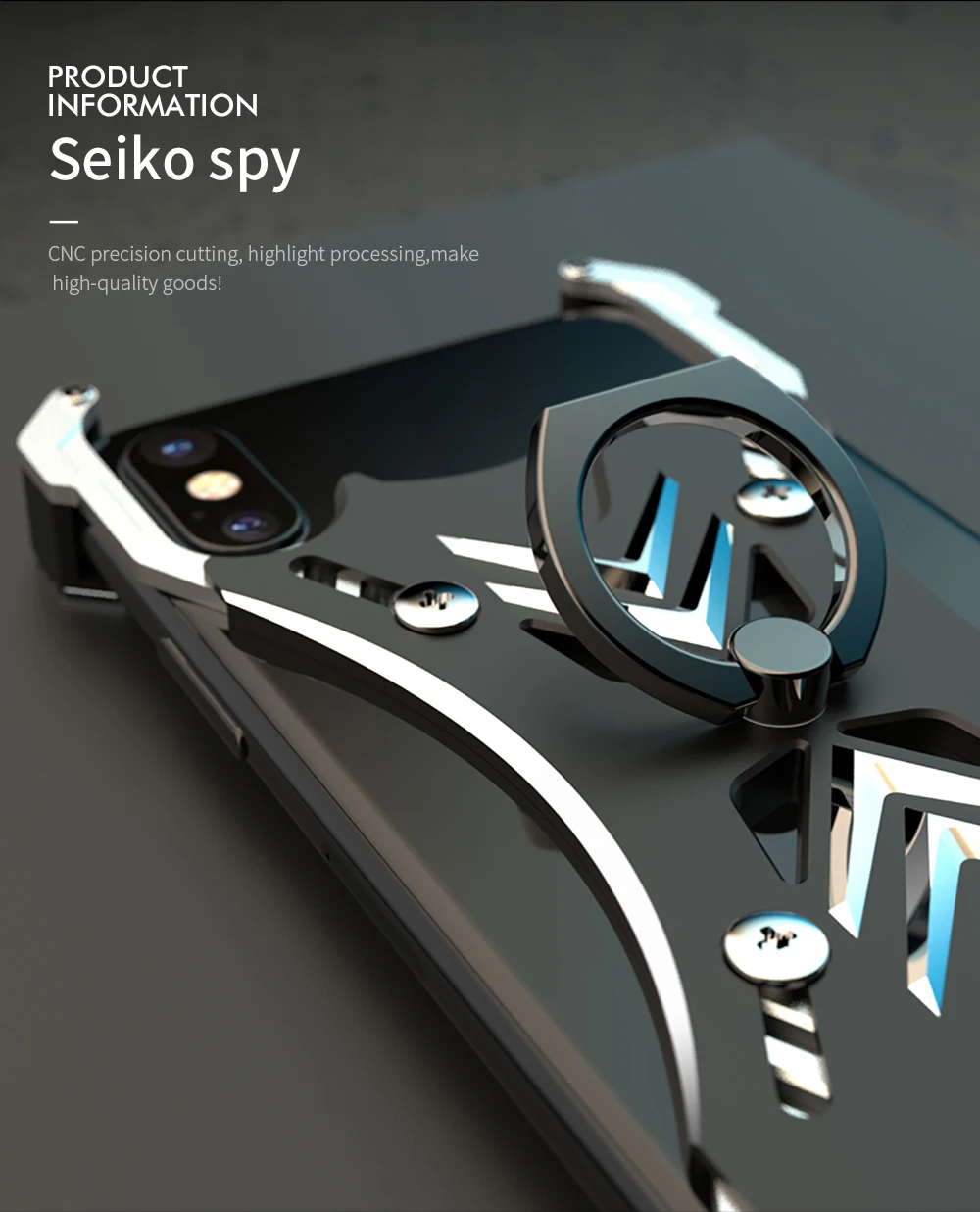 Для Apple iphone X XR XS MAX 7 8 6 6s Plus чехол Роскошный 3D Жесткий Алюминиевый металлический каркас кольцо держатель Броня защитный задний бампер