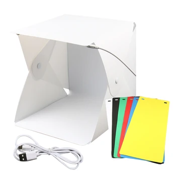 

Mini Folding Studio Diffuse Soft Box Lightbox with LED Light Photography Background Photo Studio ND998