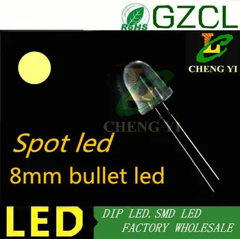 

Warm White 8MM Round LED 2800-3200K 3.0-3.5V LED diode bullet dip led(CE&Rosh)