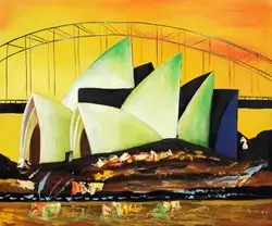 Рождественский подарок декоративные Книги по искусству дом Холсты для рисования настенная живопись Sydney Opera дом пейзаж маслом без Рамки