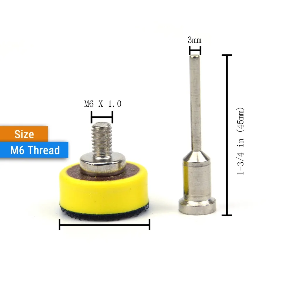 1 Inch 25mm Back-up Sanding Pad 2.35mm Shank or M6 Thread 3mm Shank for 1