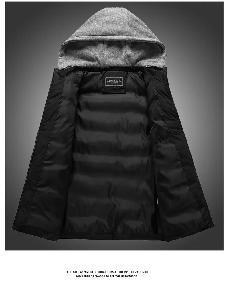 2018, новая мода для мужчин's жилетка, куртка-безрукавка Осень Зима Повседневное пальто с капюшоном мужской Slim Fit Верхняя одежда ветрозащитный