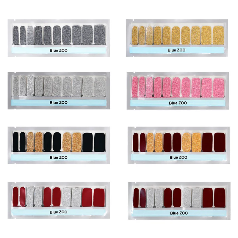 

20pcs Nail Art Stickers Full Cover Sticker Wraps Decorations DIY Manicure Slider Nail Vinyls Adhesive Nails Decals