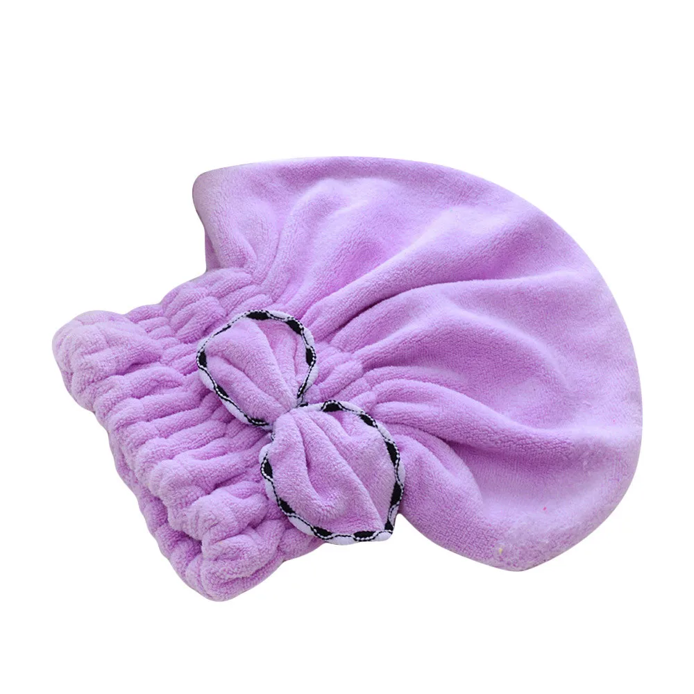 Текстильная микрофибра волос тюрбан шапка для быстрой сушки волос обернутый банное полотенце леверт Прямая поставка D76
