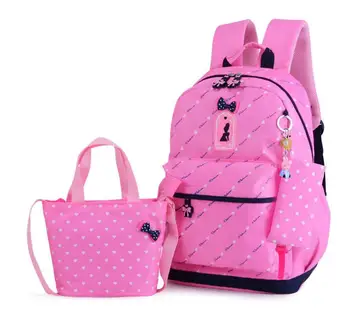 

Cute Bow 3pcs/set Children School Bags for Girls School Backpack Satchel kids book bag shoulder schoolbag Mochila Escolar
