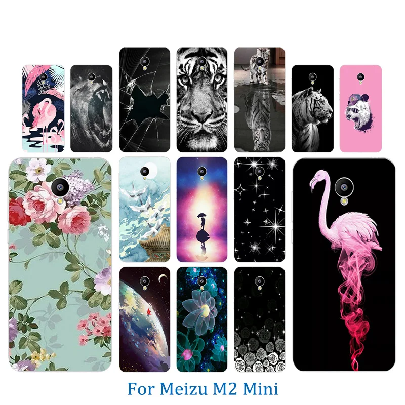 5.0 inch for Meizu M2 Mini Phone Case Soft TPU Clear Silicone Back Cover Tiger Pattern Meilan Ultra Full Protector Shell |