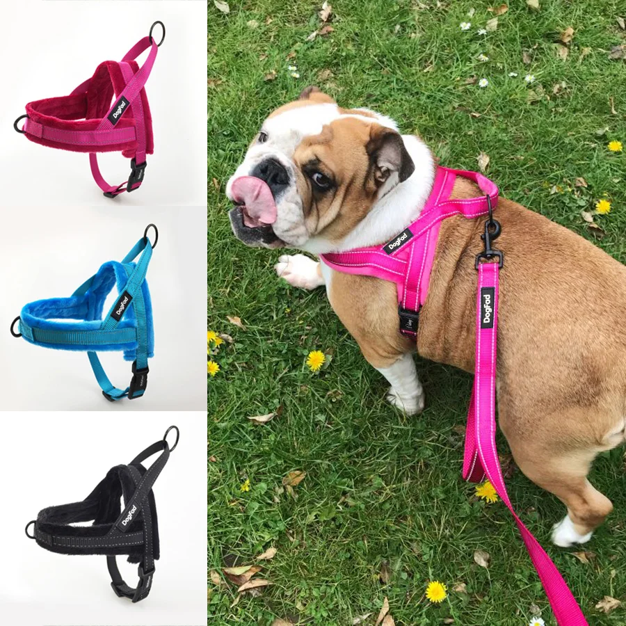 

Soft flannelette Dog Harness Lightweight No Pull Pet harness with Padded Reflective Vest Harness for Small and Medium Dogs