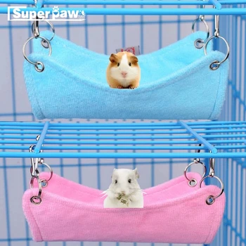 

2 Colors Portable Pet Hammock Hamster Rat Parrot Ferret Hanging Bed Cushion Warm House Cage accessories for Hamsters JNB03