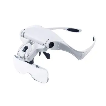

Glasses Magnifier Glass 1.0/2.0/2.5/3.0/3.5X 5 Lens Loupe Eyewear Magnifier Led Lamp Headband Led Magnifying Glass For Reading