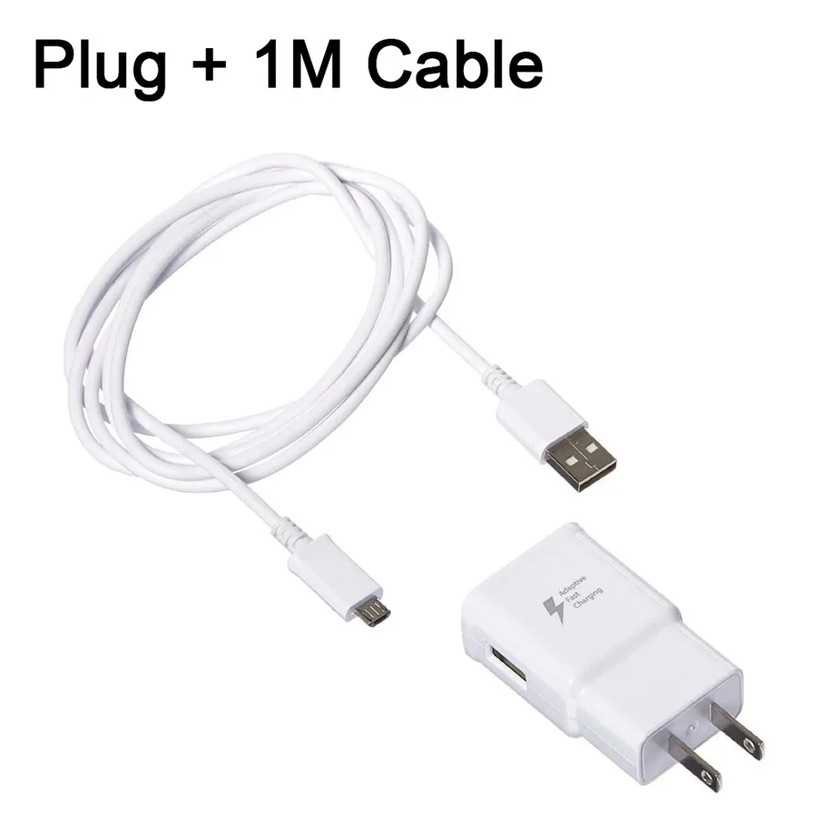 США Универсальная Быстрая зарядка 2,0 быстрое зарядное устройство с USB кабель мобильного телефона адаптер США штекер для samsung Galaxy S7 S6 Edge Note 5 Note 4 - Тип штекера: США