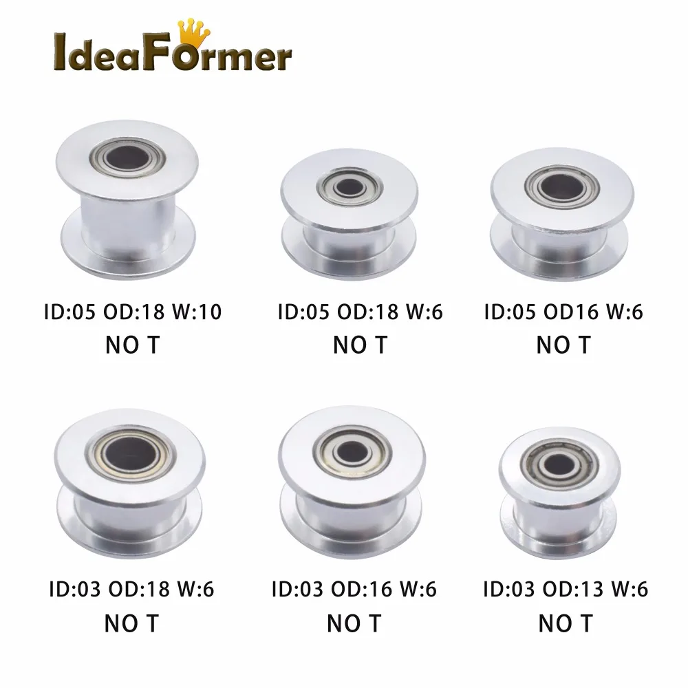 ЧПУ Натяжной ролик Reprap без зубцов 2GT шкив ГРМ с шариковым подшипником для 3D