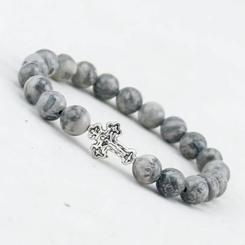 Men's Genuine Natural Stone Bead Bracelet 8MM Men's Bracelet Bangle