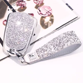 

Artificial Crystal key case cover Key case protect shell holder for Cadillac ATS CT6 CTS DTS XT5 Escalade ESV SRX STS XTS ELR