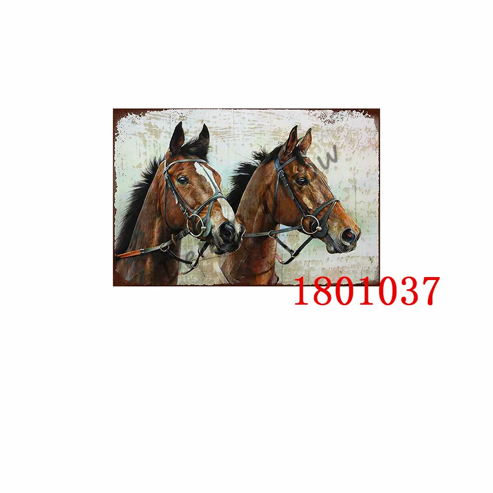 Табличка с лошадьми, винтажная металлическая жестяная вывеска, Caffee, паб, бар, домашняя ферма, декоративные тарелки, животные, конь, художественные плакаты, наклейки на стену, WY8 - Цвет: 10