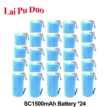 

1500mAh 1.2V NI-CD SC Battery Cell Subc Batteria Rechargeable For Power Bank SC Accumulator 24 Pack