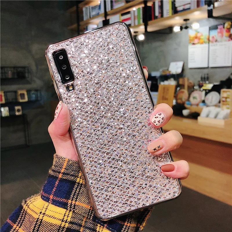 

Glitter Diamond Bling Phone Case For Samsung Galaxy A8 A3 A5 A7 A9 J5 J7 J7 J4 J6 J8 A6 Plus Girl TPU Silicone Rhinestone Cover