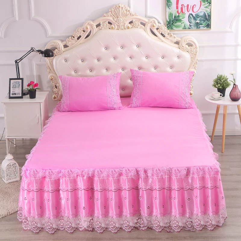 Кружевная кровать юбка наволочки постельное белье комплект принцесса постельные принадлежности простыни покрывало для девочки покрывало# sw