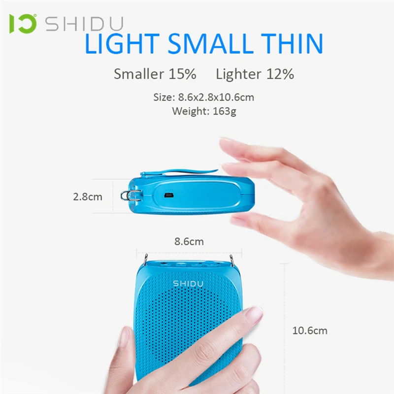  SHIDU Wired Mini Audio Speaker Portable Voice Amplifier Natural Stereo Sound Microphone Loudspeaker