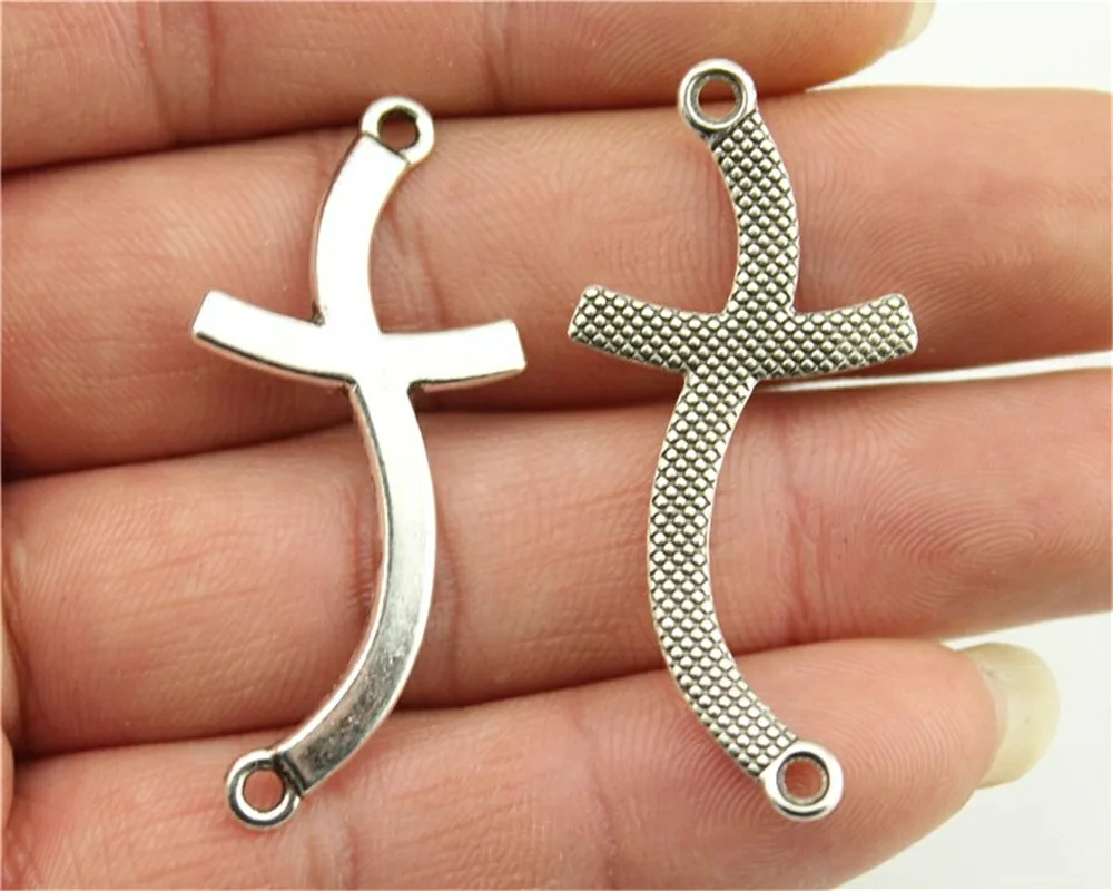 WYSIWYG 8pcs 45x20mm Cross Connector Antique Silver Cross Connector For