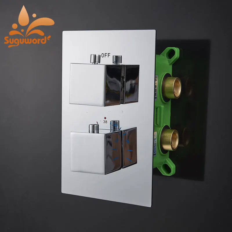 Chrome Thermostatic Replace Mixer Valve 2/3 Ways Water Shower Faucet