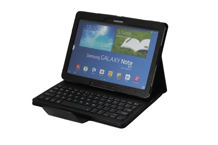 Съемная Беспроводная Bluetooth клавиатура + кожаный чехол подставка для Samsung Galaxy Note 10 1