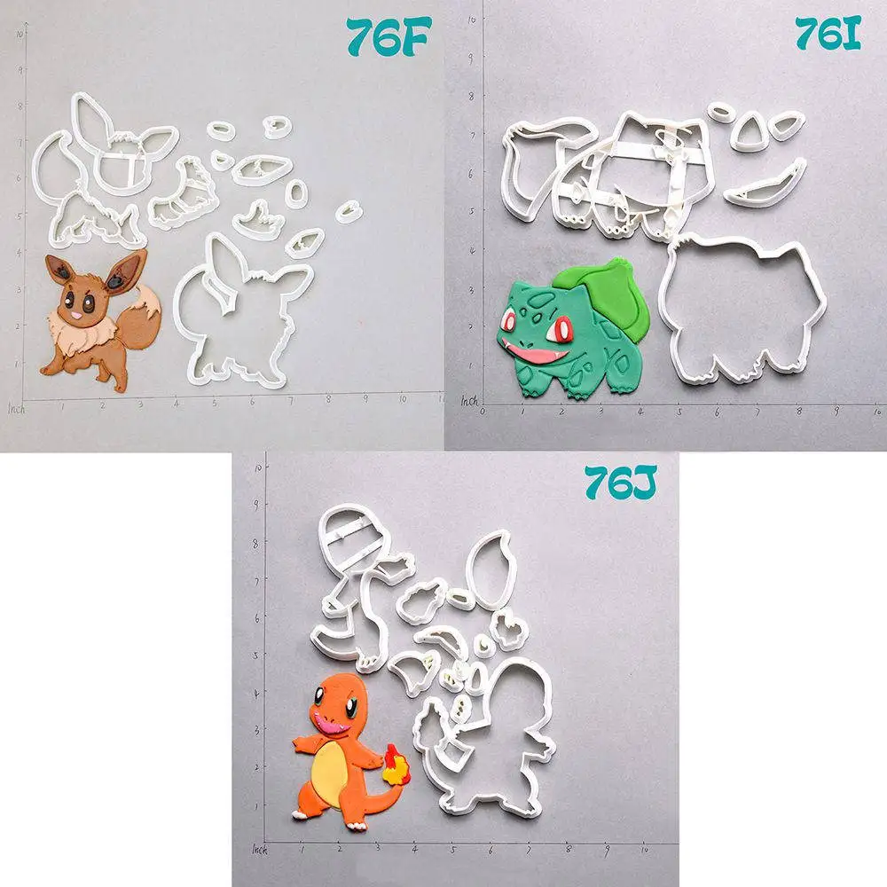 

Cartoon TV Pokemon Character Cookie Cutter Custom Made 3D Printed Fondant Cupcake Cutters Decorating Fondant Baking Cake Mold