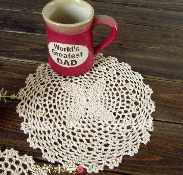 Хлопок Doily ручное вязание крючком подстаканник, подстаканник, подстаканник 23 см X 23 см 12 шт./партия CD028