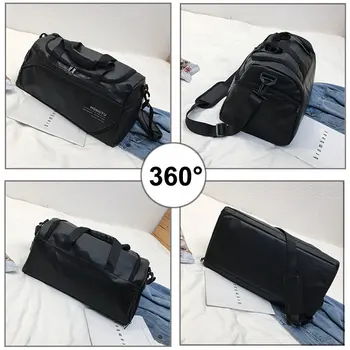 Shoulder Soft Leather Gym Bags Travel Bag for Men Men Sports Fitness Gymtas Duffel Training Luggage Tas Sac De Sport 2019 XA5WD 4