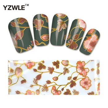 YZWLE 1 Pack(10Pcs) DIY Nail Art Transfer Foil Decal Beauty Craft Decorations Accessories For Nails Salon #XKT-N04