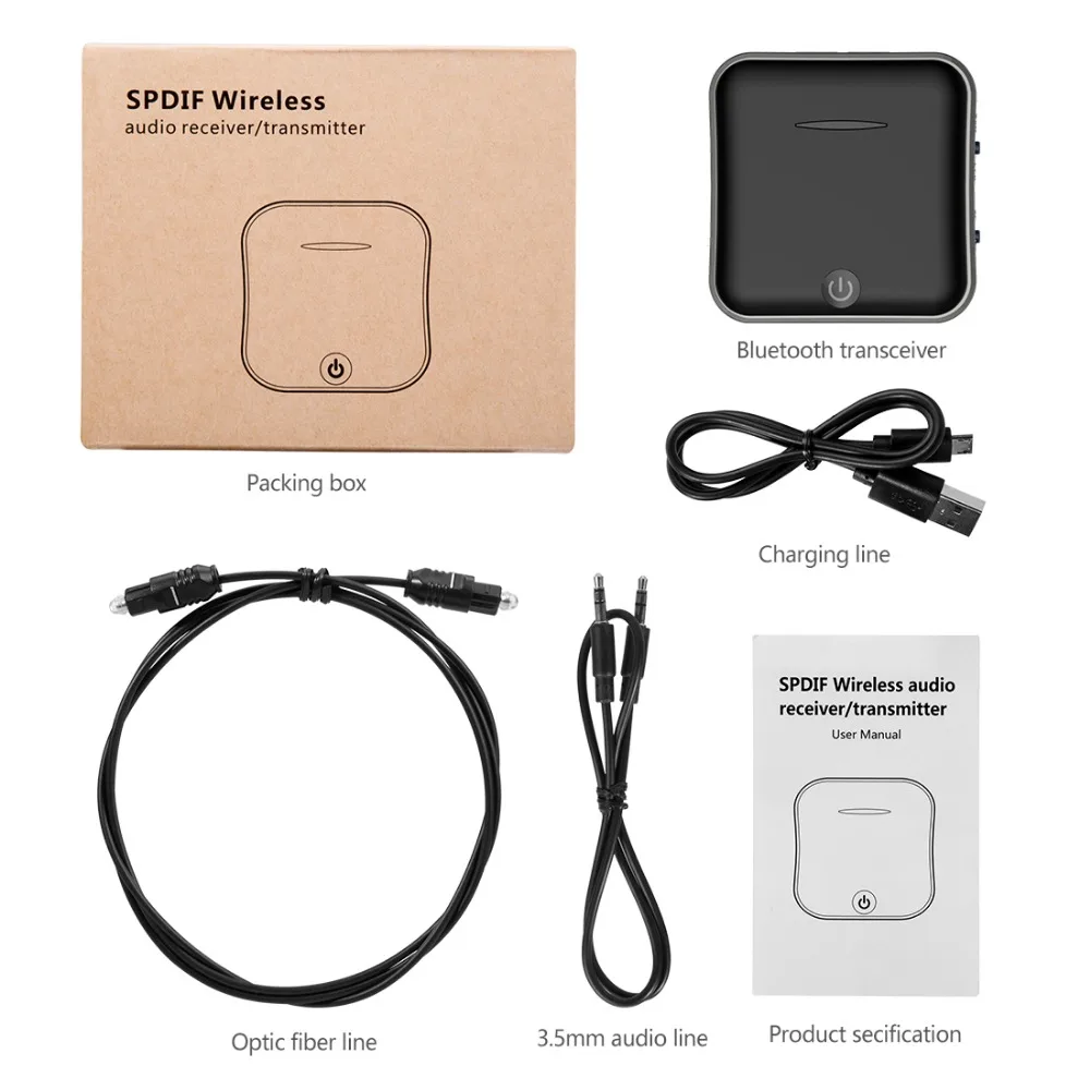 Wearpai Bluetooth V5 передатчик/приемник беспроводной аудио адаптер оптический Toslink & SPDIF 3