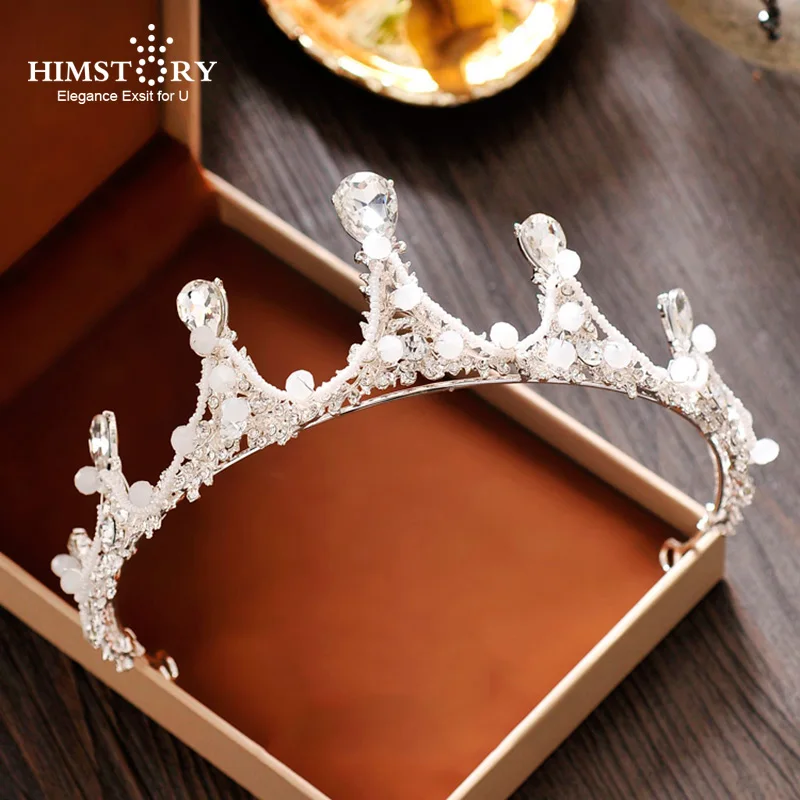 

Elegance Handmade Beaded Crystal Bridal Tiaras Crown Wedding Rhinestone Hair Accessories Prom Party Wedding Dress Hairwear