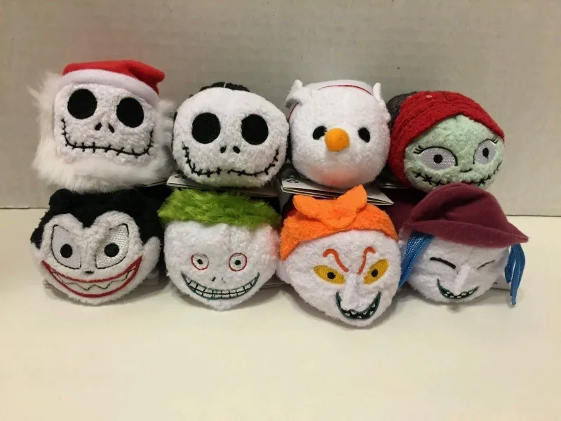 2016 New The Nightmare Before Christmas Figures Jack Sally Tsum Tsum Plush Toys Peluche Dolls Movie Halloween Gift 8pcslot  (2)