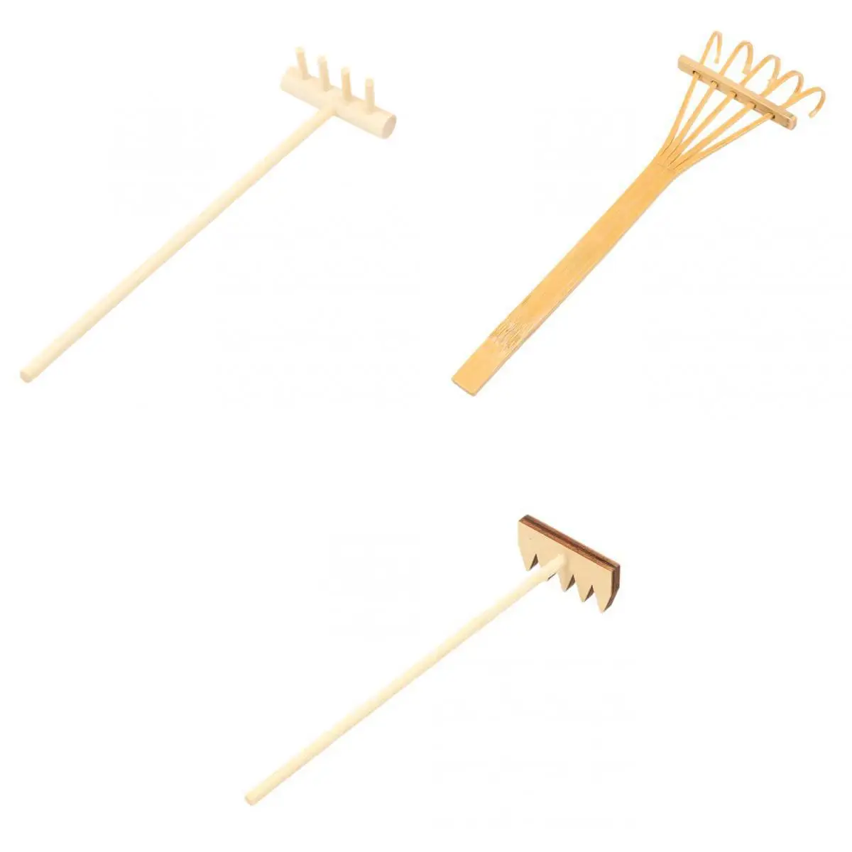 3Pcs Mini Rake for Zen Garden Sand Tabletop Meditation Feng Shui Decor