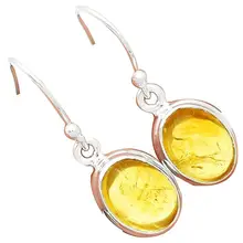 Lovegem настоящие цитриновые серьги из стерлингового серебра 925 пробы, 29 мм, AE1452