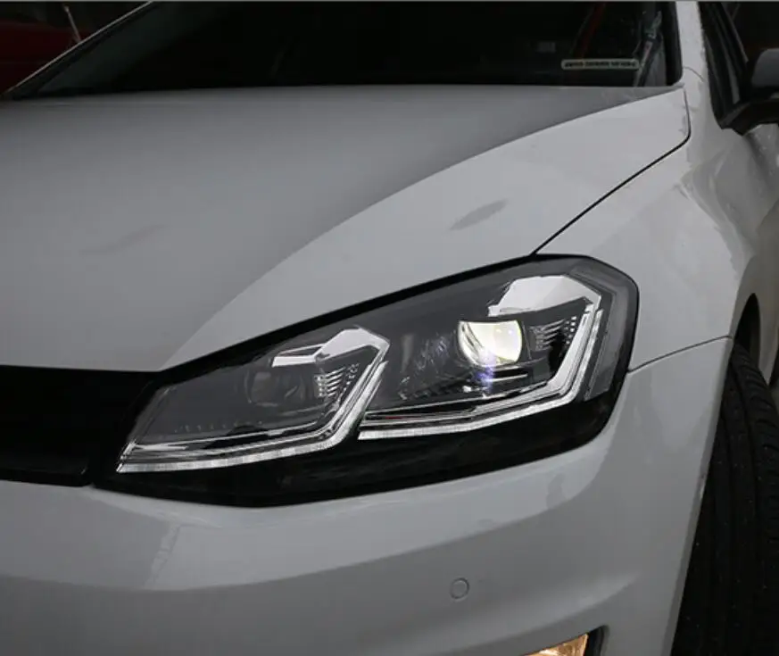 Автомобильный Стайлинг фар в сборе для VW golf 2013 2014 2015 2016 2017 DoubleU Angel Eye объектив