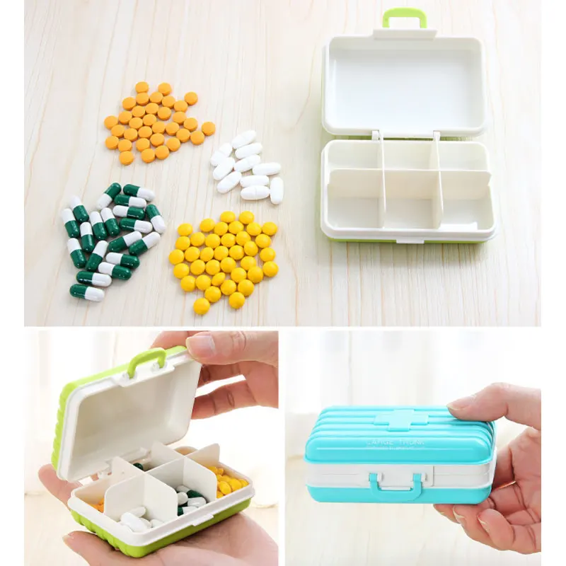 1pc Folding Pill Case Medicine Vitamin Tablet Pillbox Cases Drugs