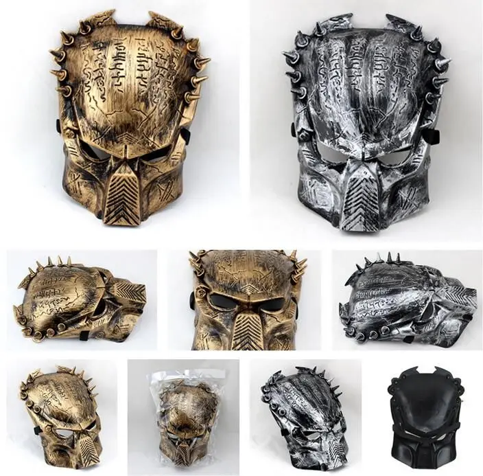 

Iron warrior Masks Man Supper Alien Predator Mask Warrior Movie Prop avpr lone Wolf full face party Halloween Mask EMS 200pcs