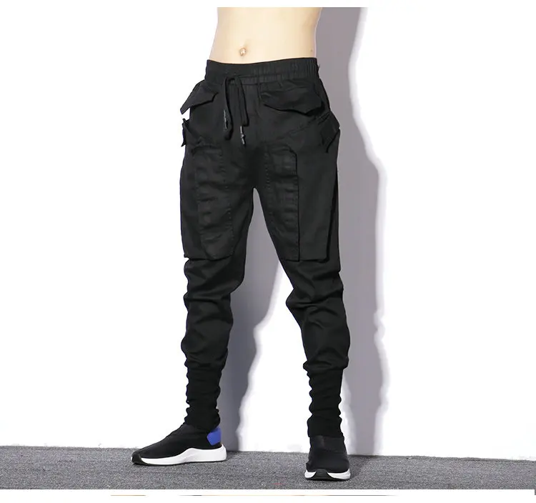 Осень 2019 г. стиль для мужчин Уличная джоггеры хип хоп Черный Спортивные штаны мужские обтягивающие удобные дамские шаровары ABZ391