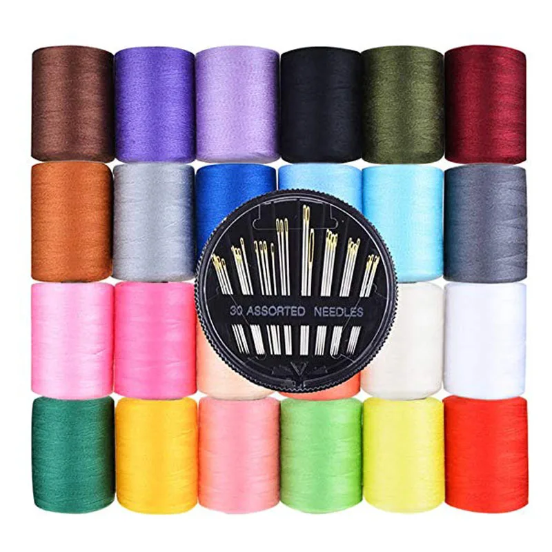 

Polyester Sewing Thread 24 Pcs 1000 Yards Each Spools with 30 Pcs Sewing Needles (pattern 1) Sewing Threads Sewing Accessories