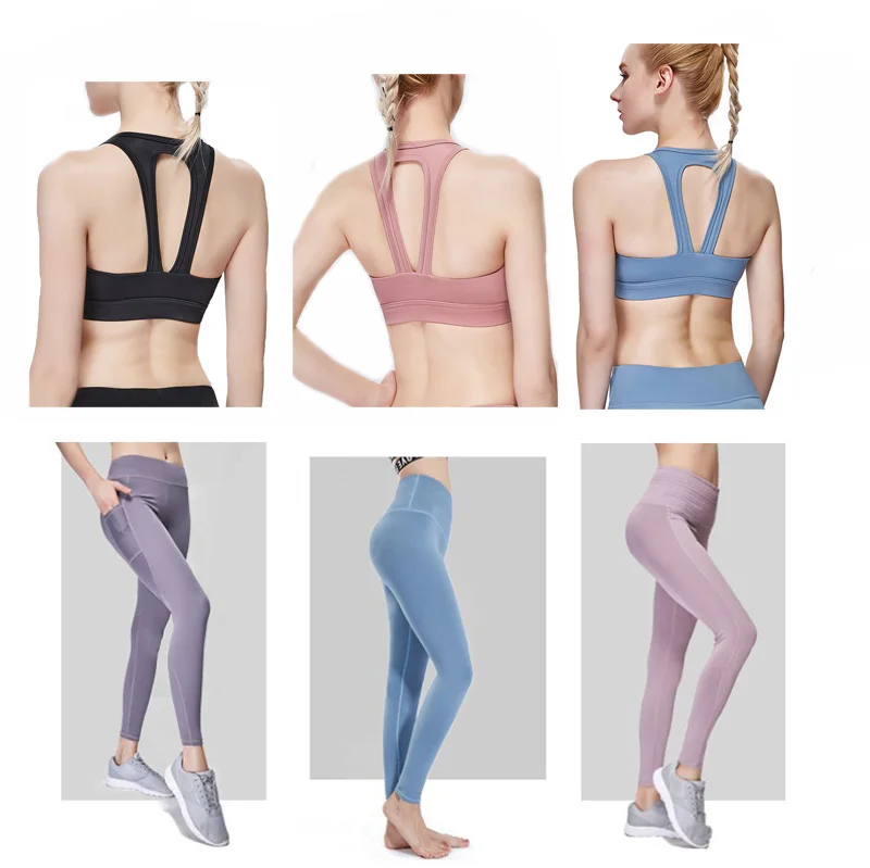 

Women's Sportswear Yoga Set Fitness Gym Clothing Running Bras+ Pants Yoga Tights Jogging Exercise Leggings Female Set