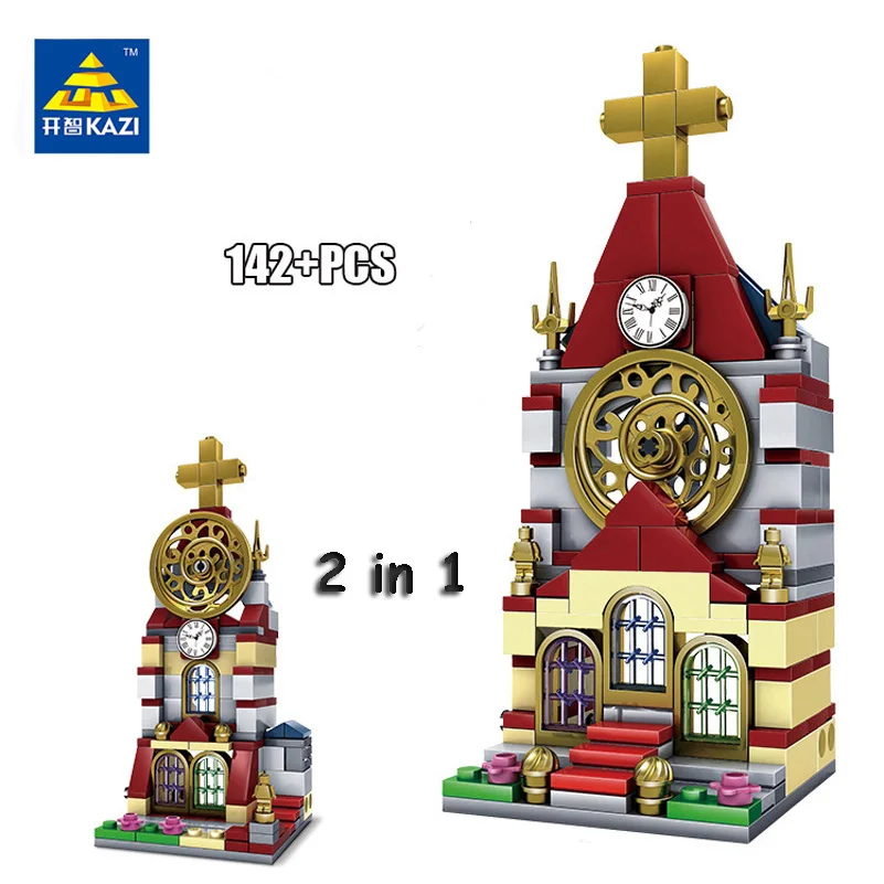 

KAZI Architecture Series Model Block Toys Church 2 Shapes DIY Education Gifts For Children Compatible Building Blocks Set 5001