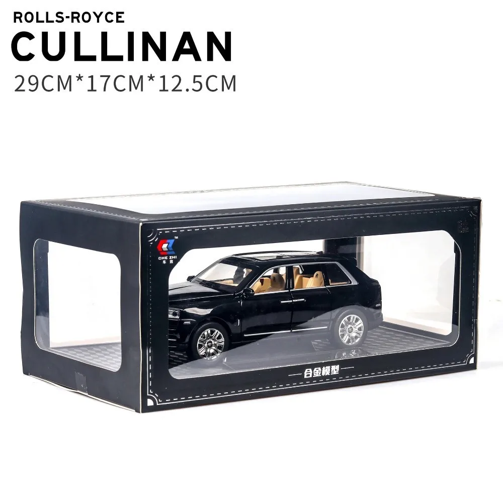 1:24 Rolls Royce Cullinan, модель автомобиля из сплава, большой размер, имитация внедорожника, металлическая модель автомобиля, светильник со звуком, вытяжка, 6 дверей - Цвет: Black Box B