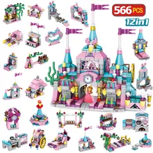 566 шт. модель замка принцессы строительные блоки Совместимые друзья девочки фигурки 12 в 1 Наборы кубиков детские игрушки для девочек
